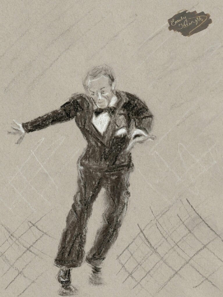Drawing of Fred Astaire dancing