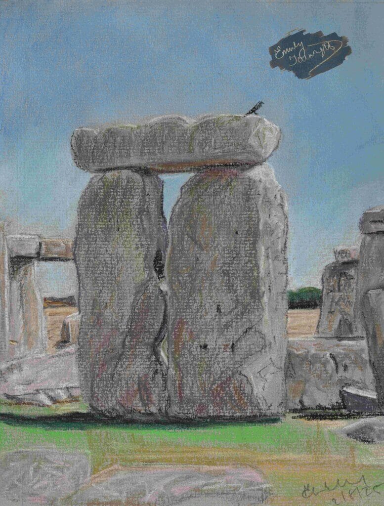 stonehenge by Emily Tellwright showing pastel art style