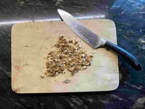 Chopping walnuts
